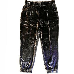Ann Taylor Ankle Silver Grey Crushed Velvet Velour Stretch Pull On Pants MP